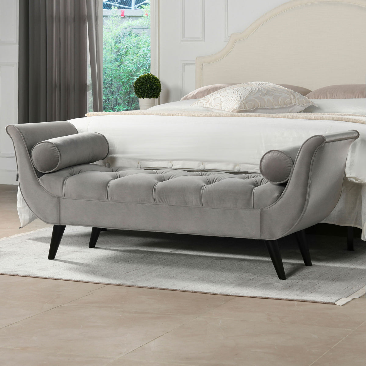 Alma - Tufted Flared Arm Entryway Bench