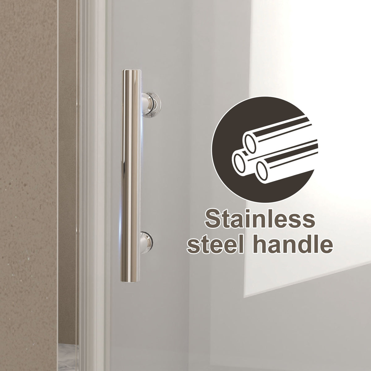 Shower Door With Explosion Proof Safety Film - Chrome