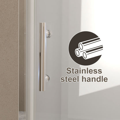 Shower Door With Explosion Proof Safety Film - Chrome