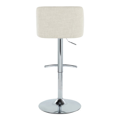 Toriano - Contemporary Adjustable Barstool Swivel With Rounded T Footrest (Set of 2)