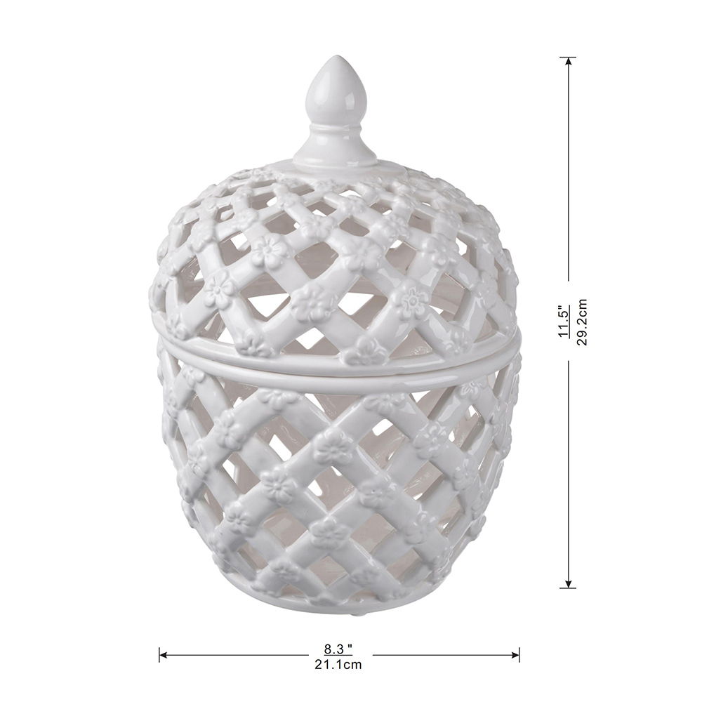 Ballas - Bird Lidded Jar - White
