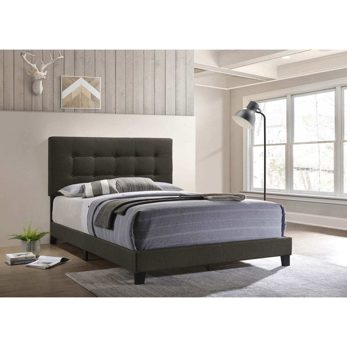 Dordrecht - Eastern King Panel Bed - Charcoal