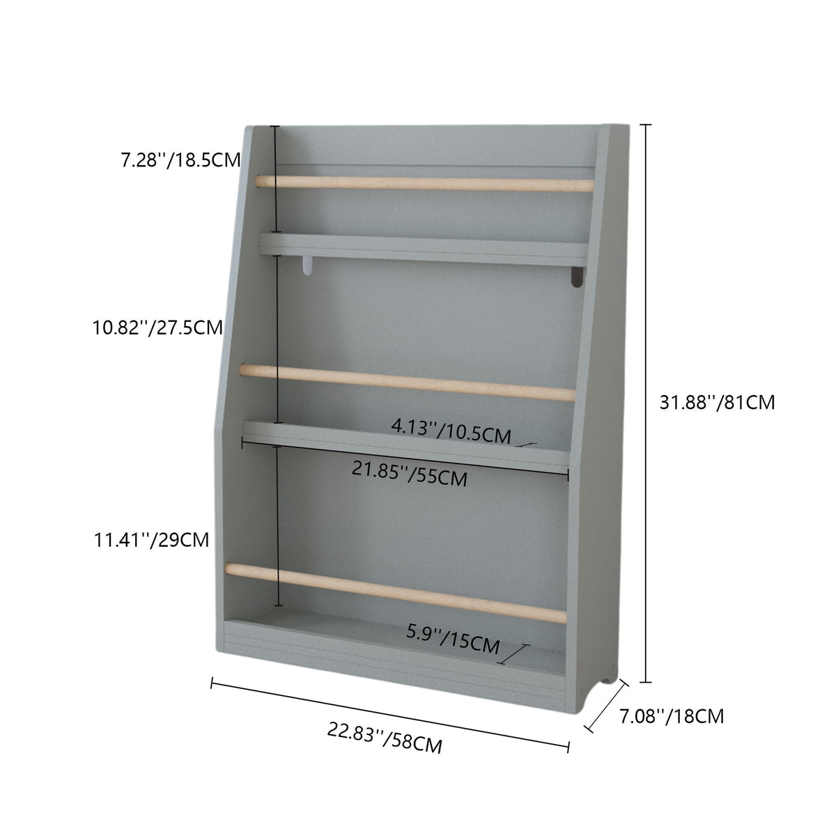 3 Tier Book Shelf, Compact Storage For Bedrooms