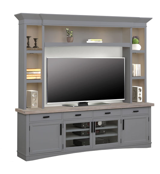 Americana Modern - TV Console with Hutch and LED Lights
