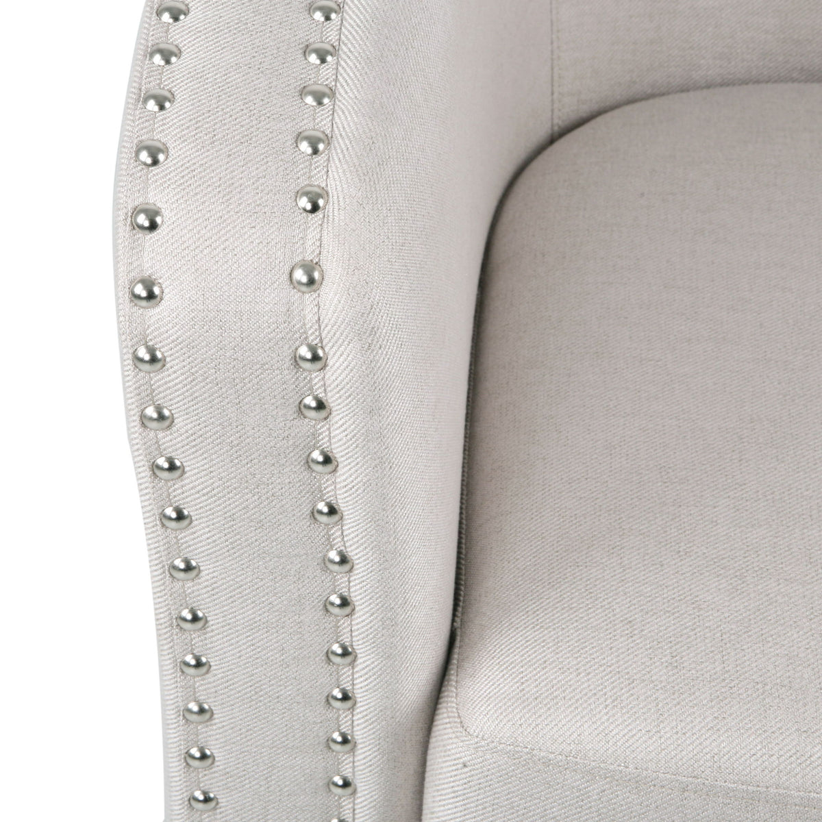 Modern Upholstered Swivel Club Chair With Nailhead Trim