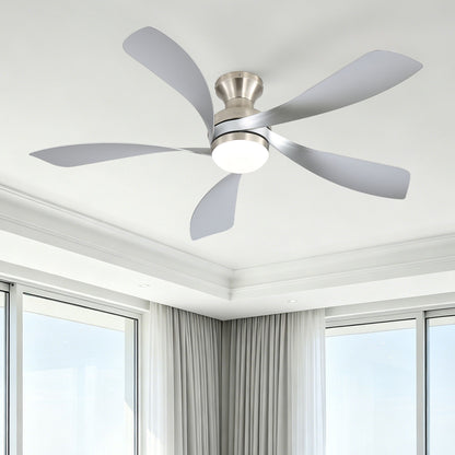 52" Ceiling Fan With 3 Color Dimmable LED Light, DC Reversible Motor, 6 Speed Settings