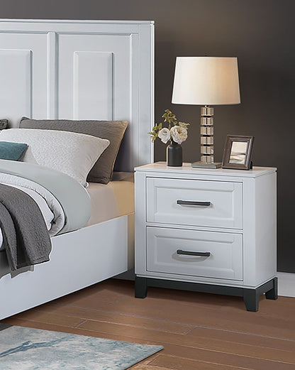 3 Piece Bedroom Furniture Panel Headboard White Queen Size Bed W Underbed Drawers Nightstands Chest Gray