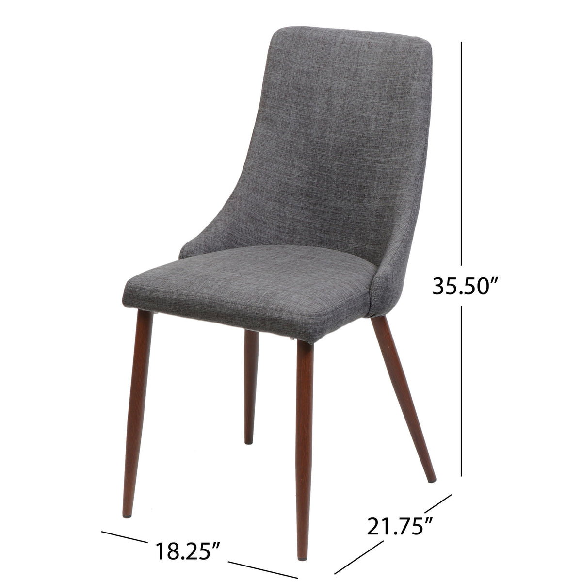 Mid Century Modern Fabric Armless Dining Chair