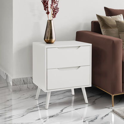 Modern Accent Table With Storage Drawers