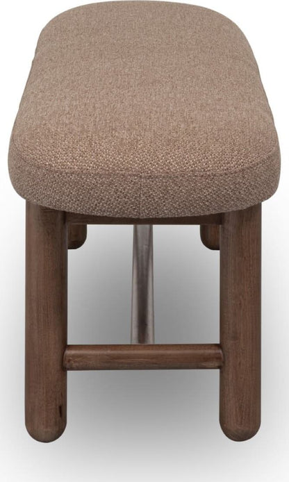 Astor - Oval Upholstered Bench - Wheat Bread / Claystone