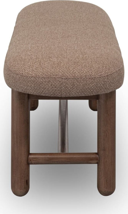 Astor - Oval Upholstered Bench - Wheat Bread / Claystone