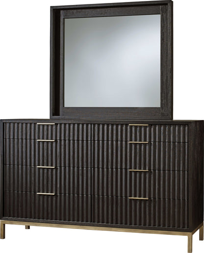 Kentfield - Solid Wood Eight Drawer Dresser - Black Drifted Oak (2024)