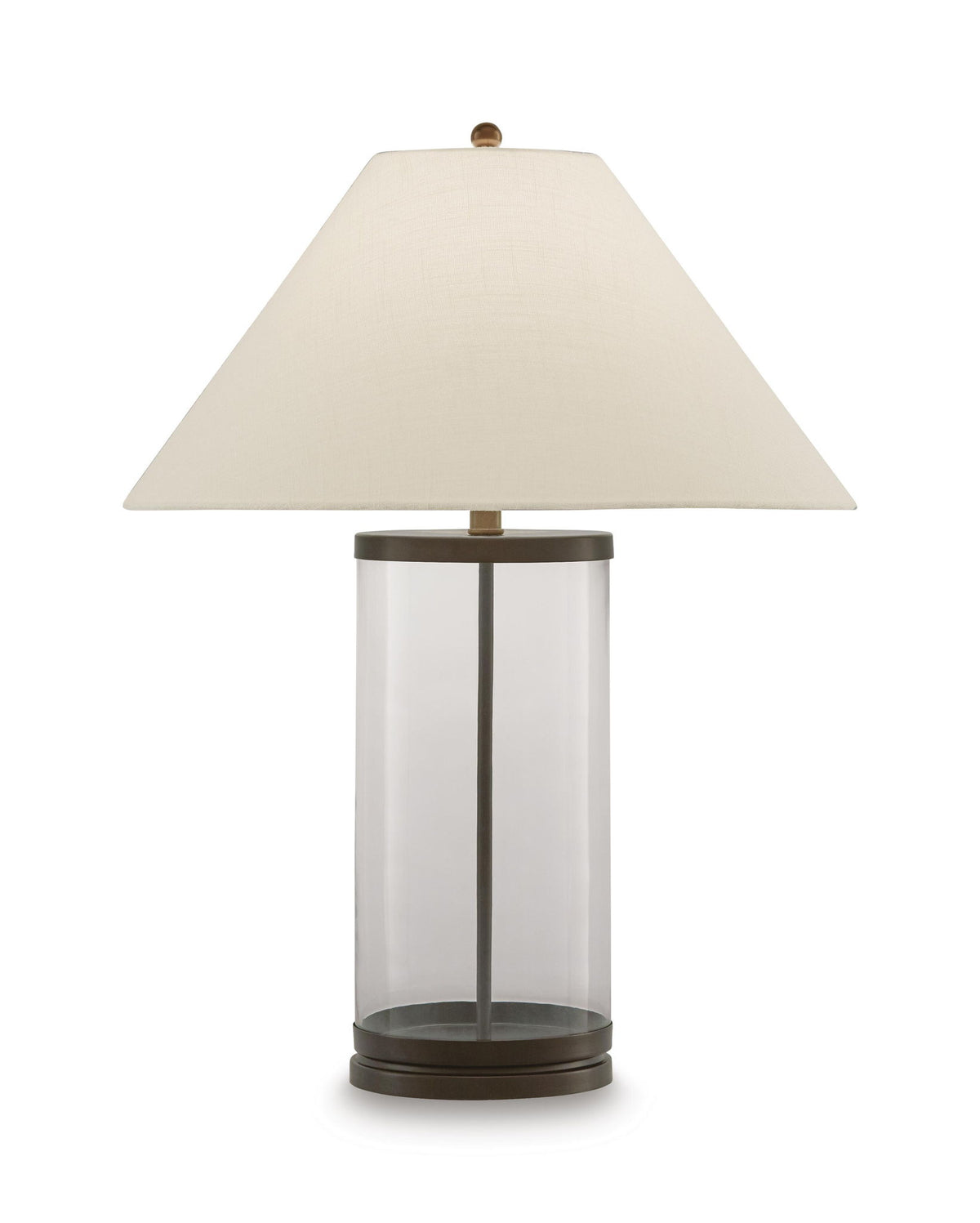 Junrow - Glass Table Lamp - Clear / Brown