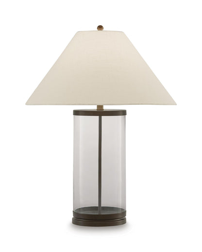 Junrow - Glass Table Lamp - Clear / Brown
