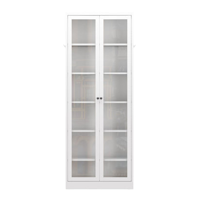 Industrial Metal Kitchen Pantry Cabinet With Adjustable Shelves - White