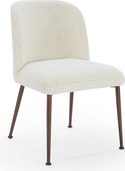 Crossroads 2.0 - Avery Upholstered Dining Chair (Set of 2) - Ricotta Boucle And Bronze Metal
