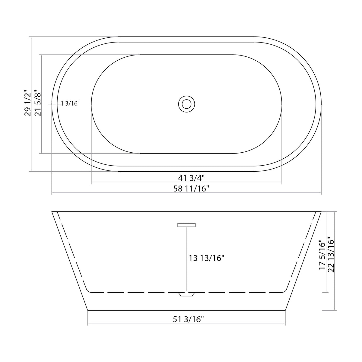 Gloss Freestanding Bathtub With Overflow & Pop Up Drain, Stand Alone Soaking Tub