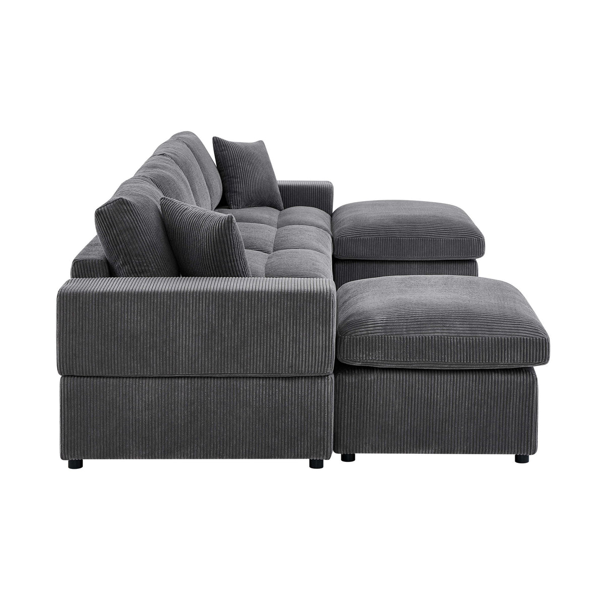 Upholstered Symmetrical Modular Sectional With 6 Seating