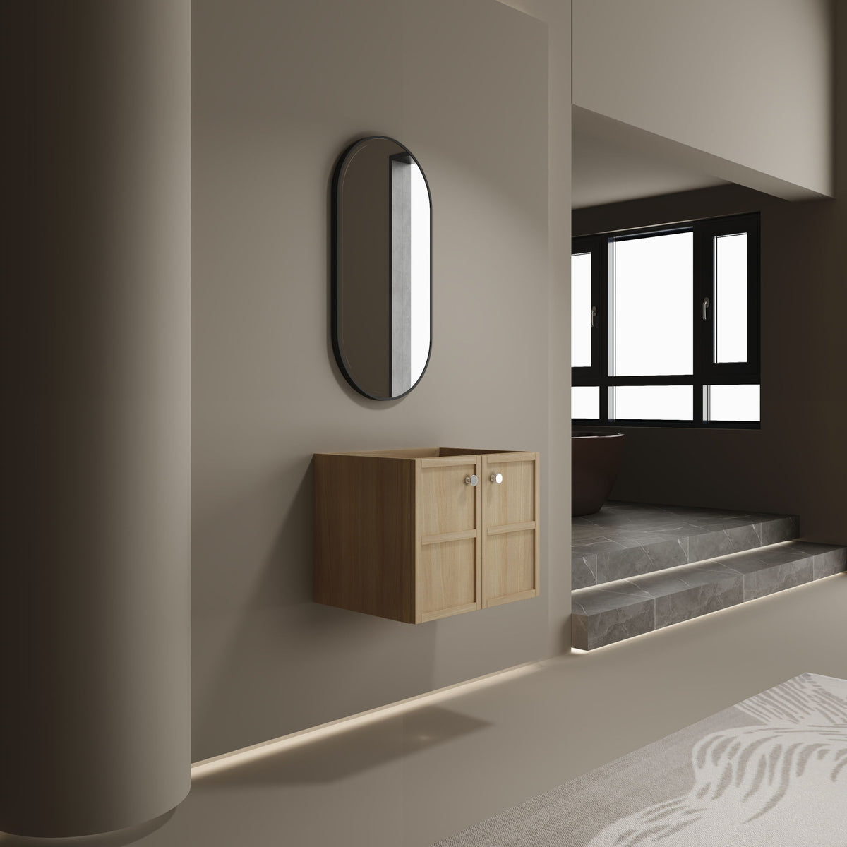 Modern Wall Mounted Bathroom Vanity With Soft Closing Doors