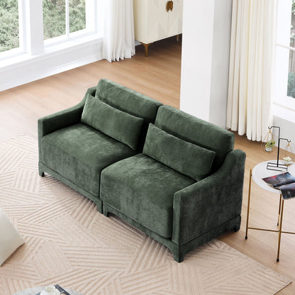Elegant Sofa With Ergonomic Design And Lumbar Pillows