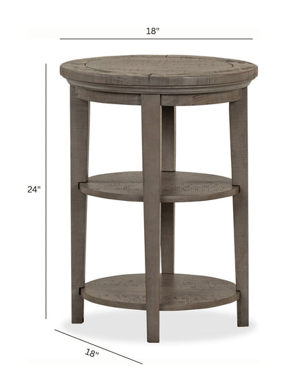 Paxton Place - Round Accent End Table - Dovetail Gray