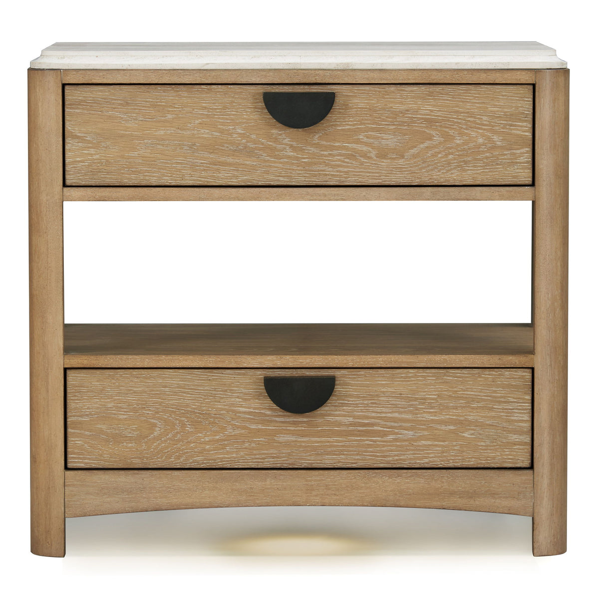 Escape - Bedroom 2 Drawer Nightstand - Glazed Natural Oak