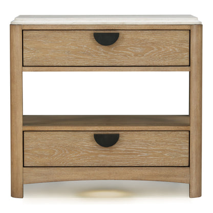 Escape - Bedroom 2 Drawer Nightstand - Glazed Natural Oak