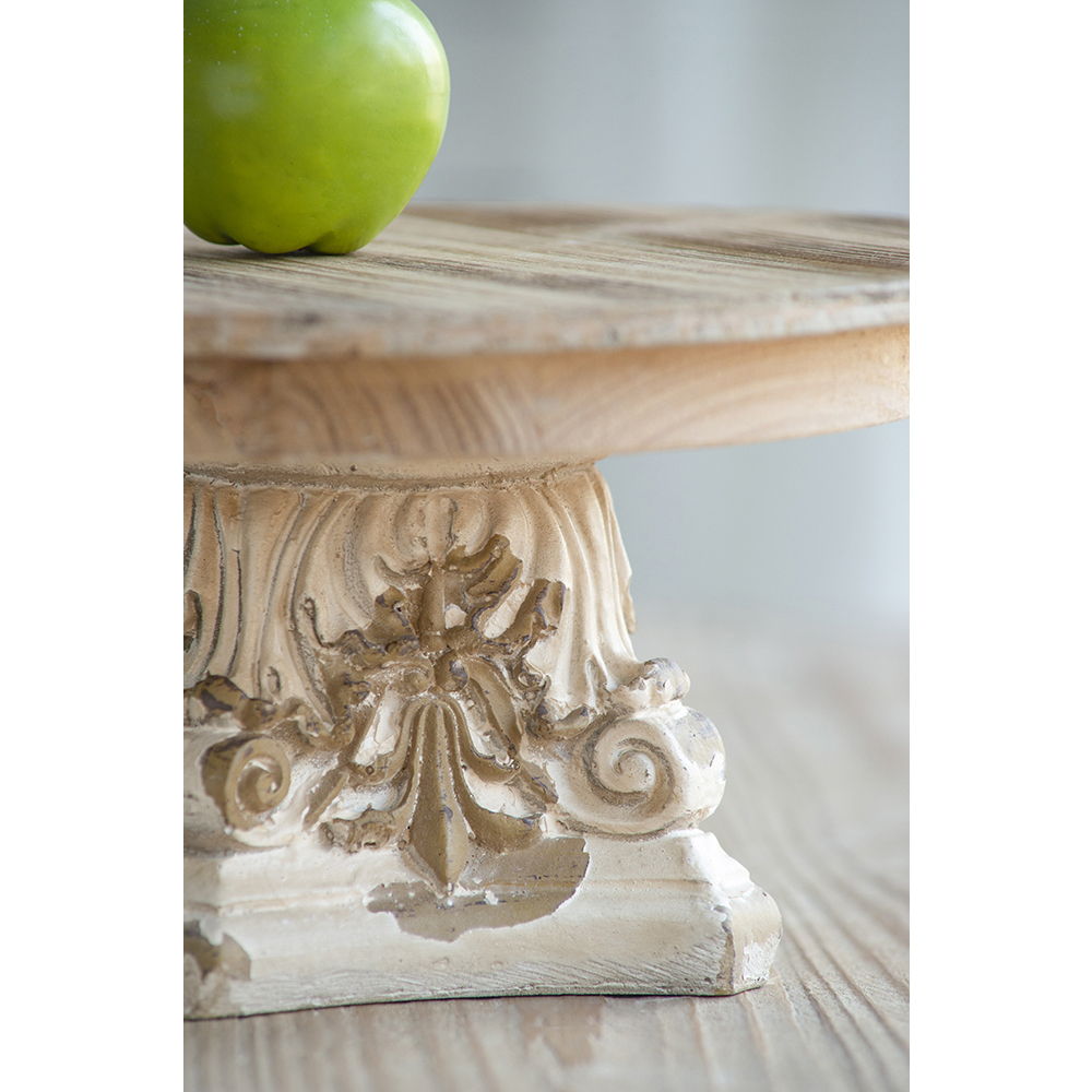 Cake Stand, Cake Plate With Magnesium Base - Cream / Brown