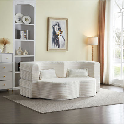 Floor Convertible Sleeper Sofa Bed With 2 Pillows