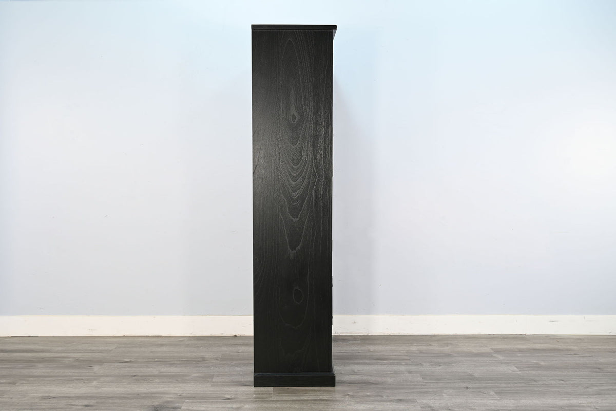 Elena - Tall Wood Cabinet With Arched Glass Doors