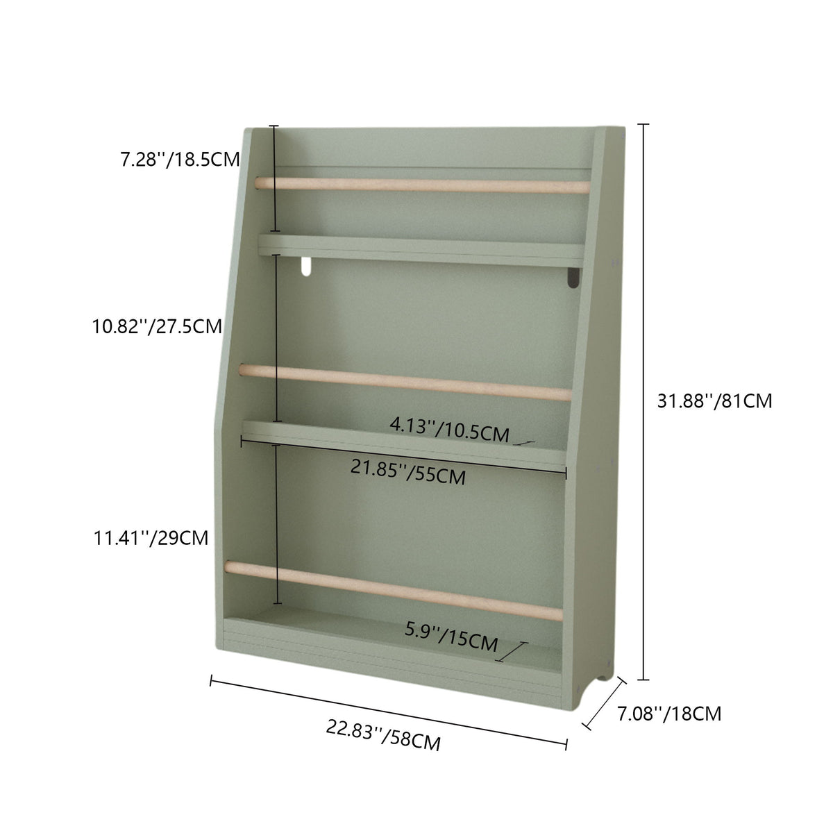3 Tier Book Shelf, Compact Storage For Bedrooms