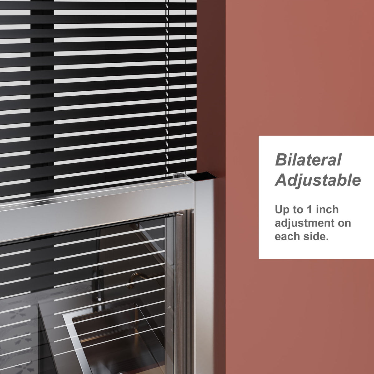 Pivot Shower Door With Handle, 1 / 4" Thick - Chrome