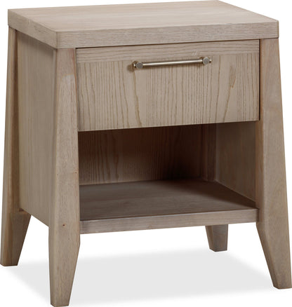 Sumire - One Drawer One Shelf Ash Wood Nightstand - Ginger
