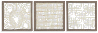 Odella - Wall Decor Set (Set of 3) - Cream / Taupe