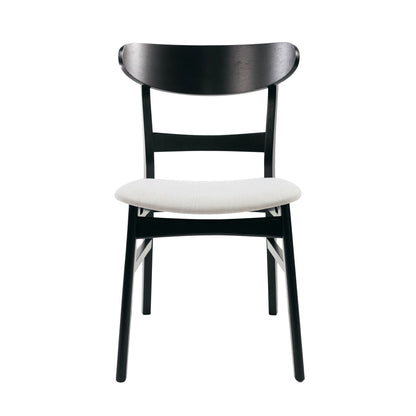 Mid Century Dining Chairs With Cushioned Seats And Wood Frame (Set of 2)
