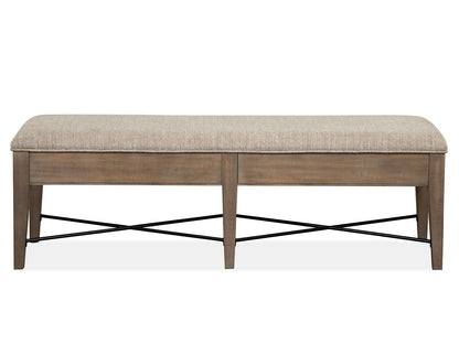 Paxton Place - Bench With Upholstered Seat - Dovetail Gray