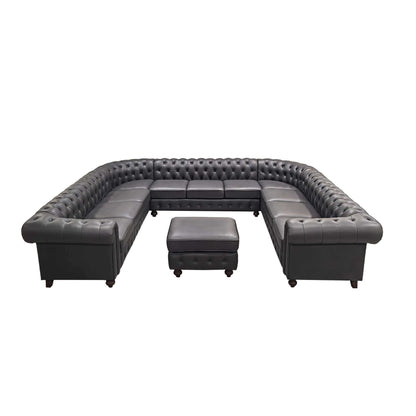 U - Shape Sectional - Blue Gray
