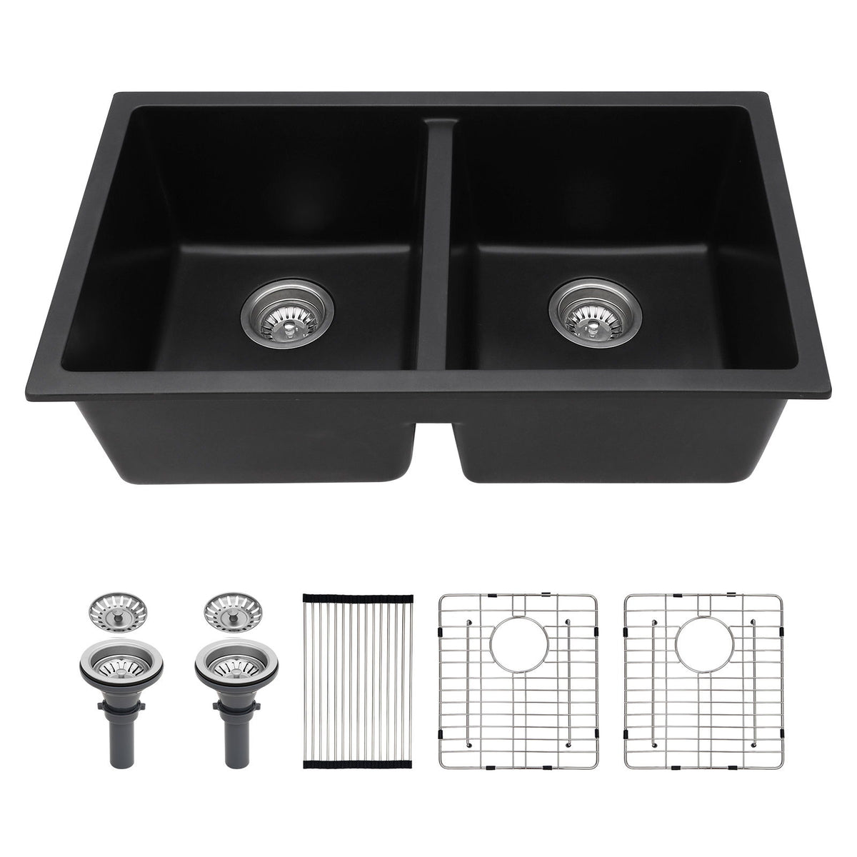Granite Composite Double Bowl Undermount Kitchen Sink