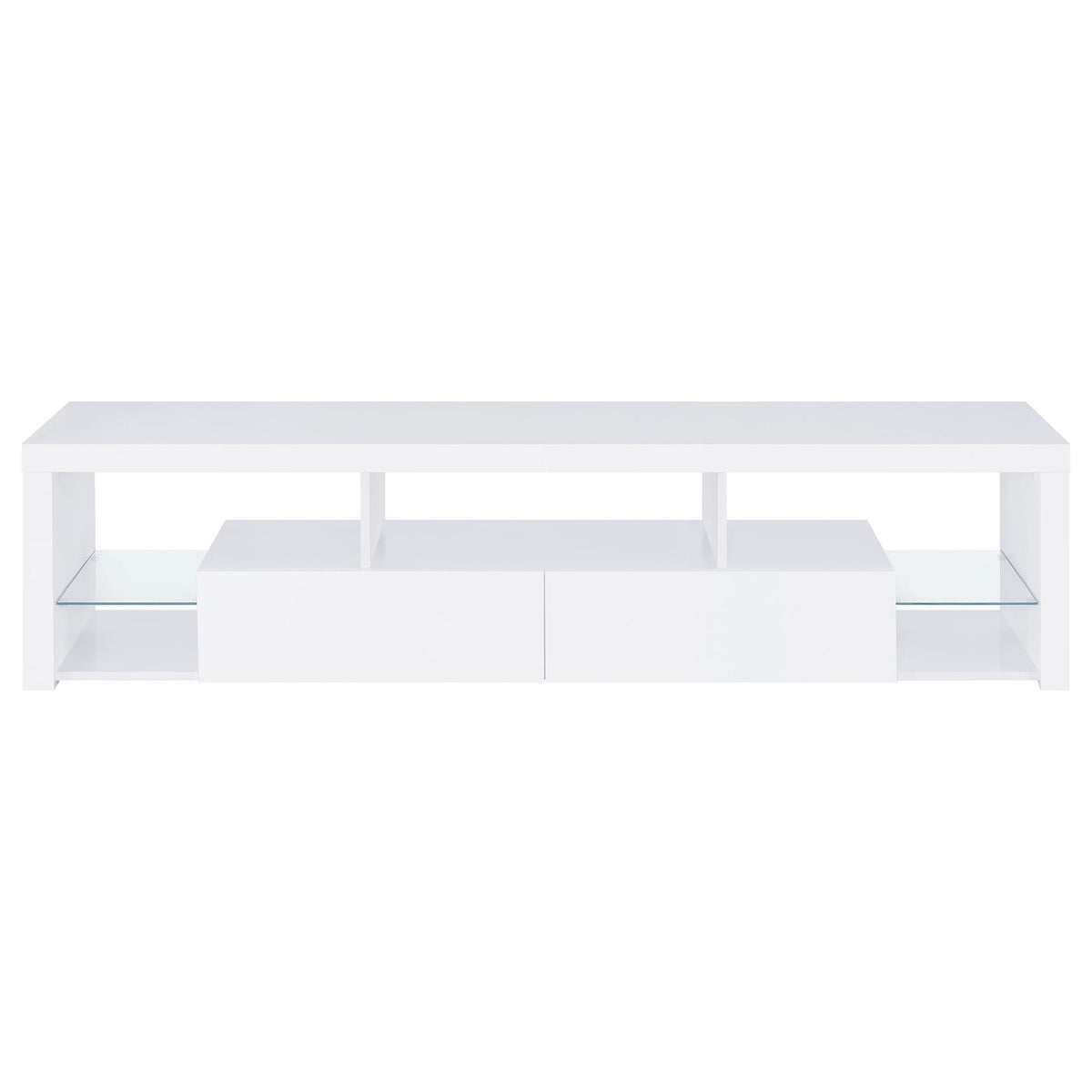 Lance - 3 Piece TV Entertainment Center With Shelves - Gloss White