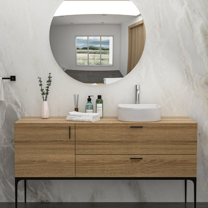 Vessel Bathroom Sink With Design - White