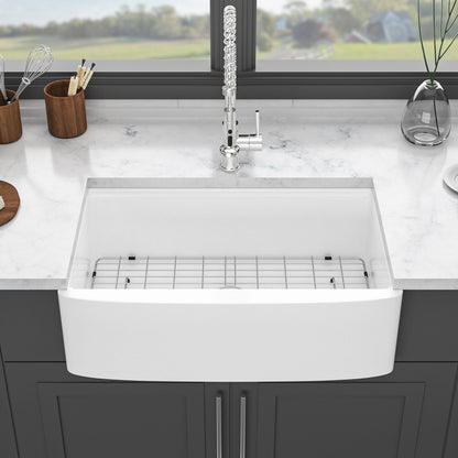Classic Ceramic Farmhouse Sink Workstation Single Bowl With Durable Finish
