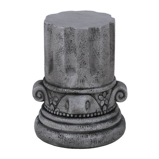 Outdoor End Table, Round Side Table For Patio And Garden - Antique Gray