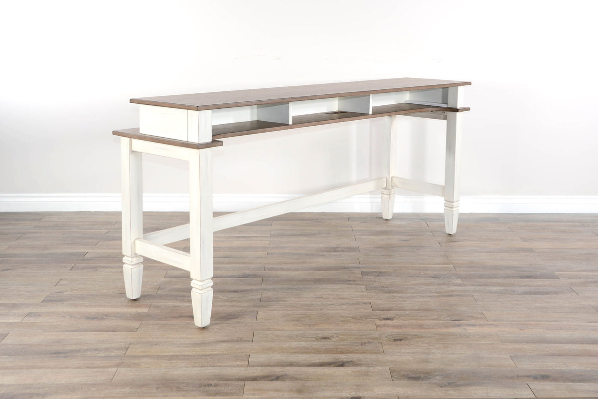 Console Table With Usb Power Plug - White / Light Brown