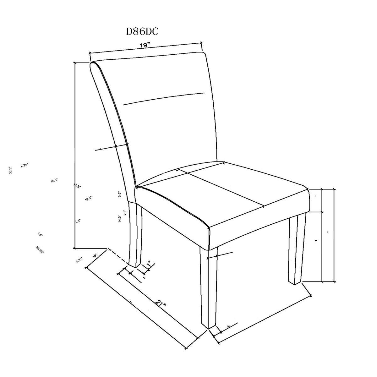Sharon - Dining Chair With Extended Back (Set of 2) - Gray
