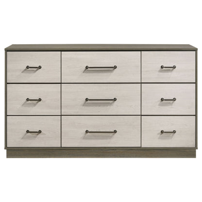 Edmondson - 9 Drawer Dresser With Hidden Jewelry Tray - Natural / Gray
