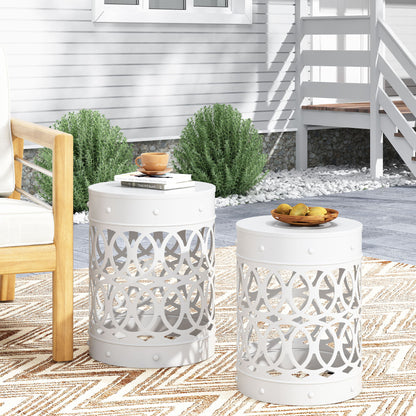 Outdoor Metal S/2 End Table