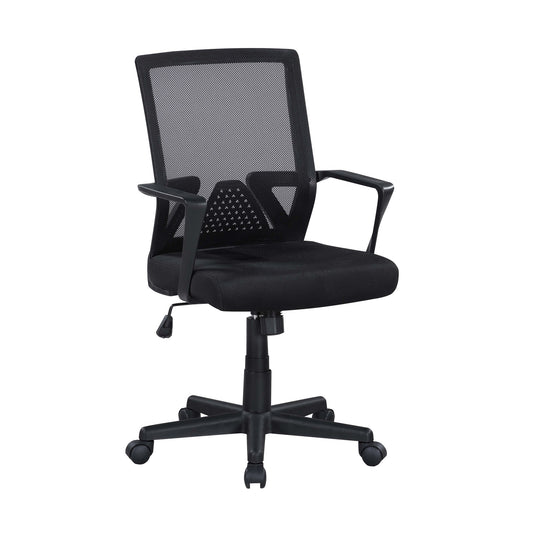Ergonomic Height Adjustable Office Chair With Armrest - Black