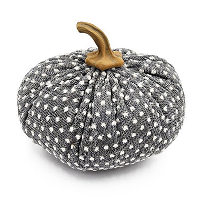 Pumpkin Ornament Decor For Holiday Harvest Festival Fall Festival & Thanksgiving (Set of 3) - White / Gray