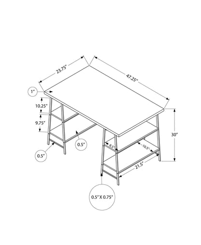 Computer Desk For Home Office, Laptop, Storage Shelves, Contemporary Versatile Placement - White