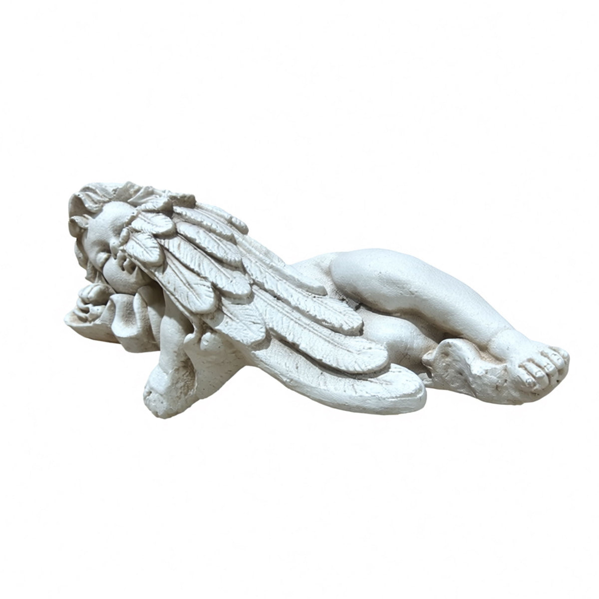 Lying Angel Statue Weatherproof Garden Decor - Gray